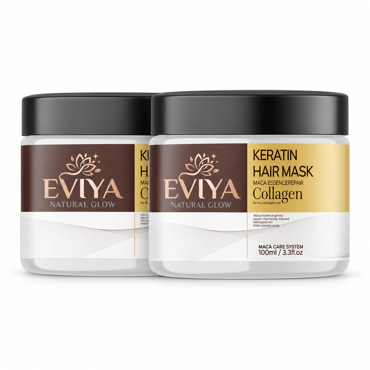 Keratin Hair Mask with Collagen & Maca Essence — Pack of 2